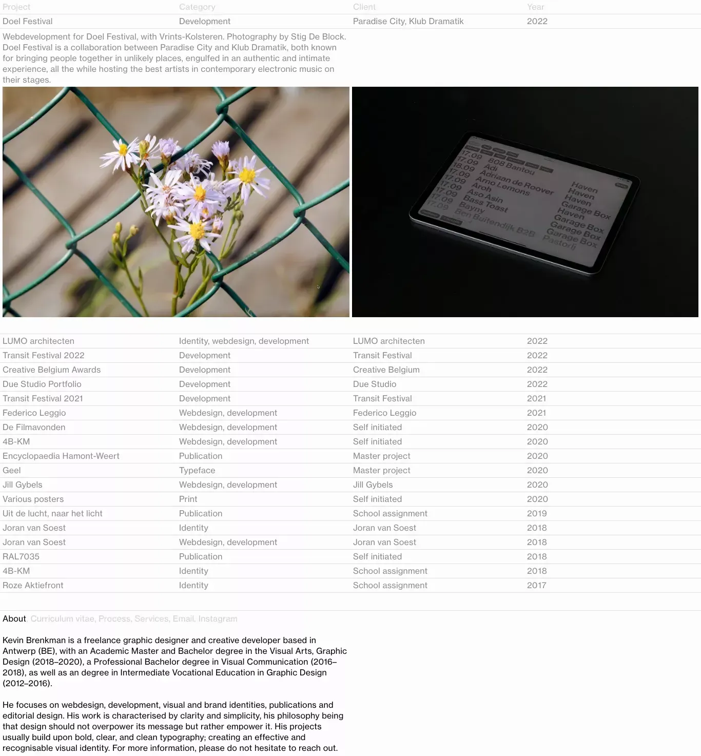 Kevin Brenkman - website design