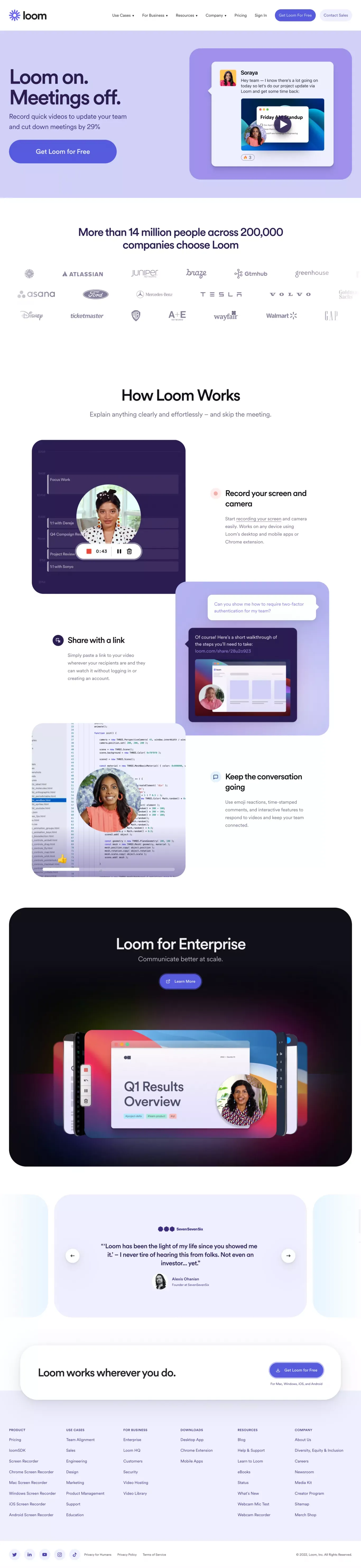 About Us | Loom - Landing design