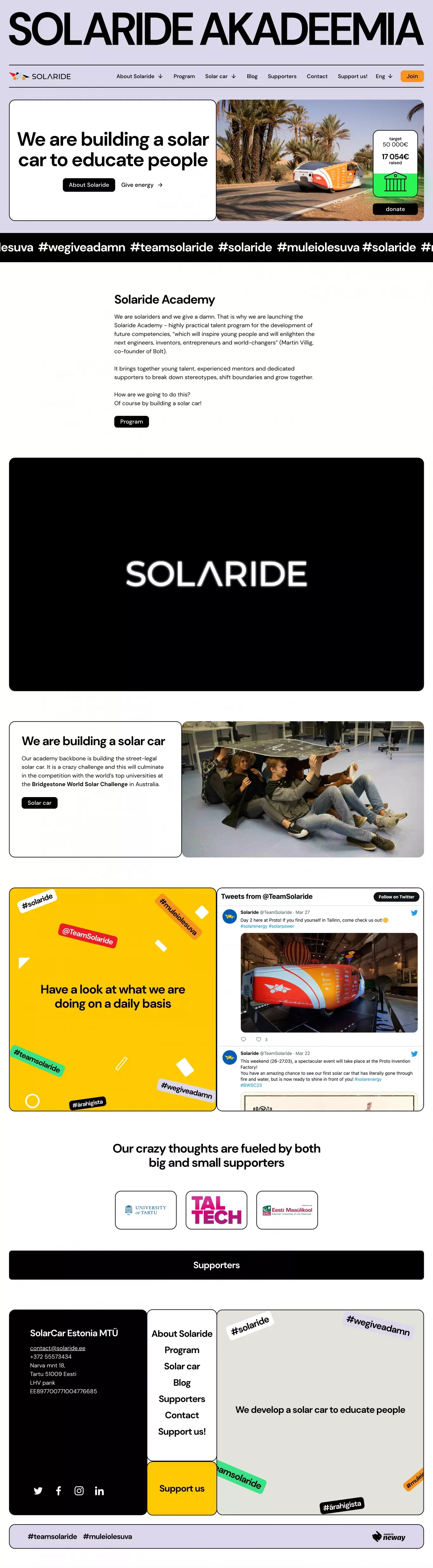 Solaride - Landing design