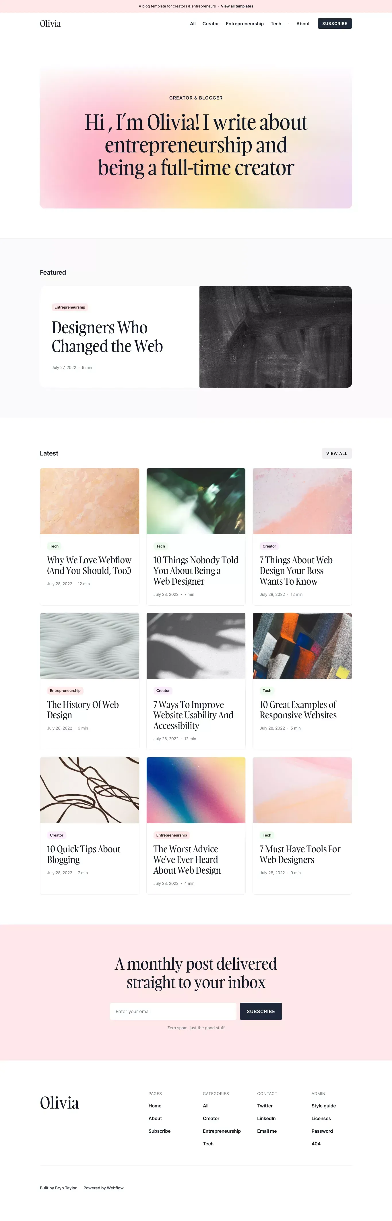 Compose · Webflow HTML website template - Template design
