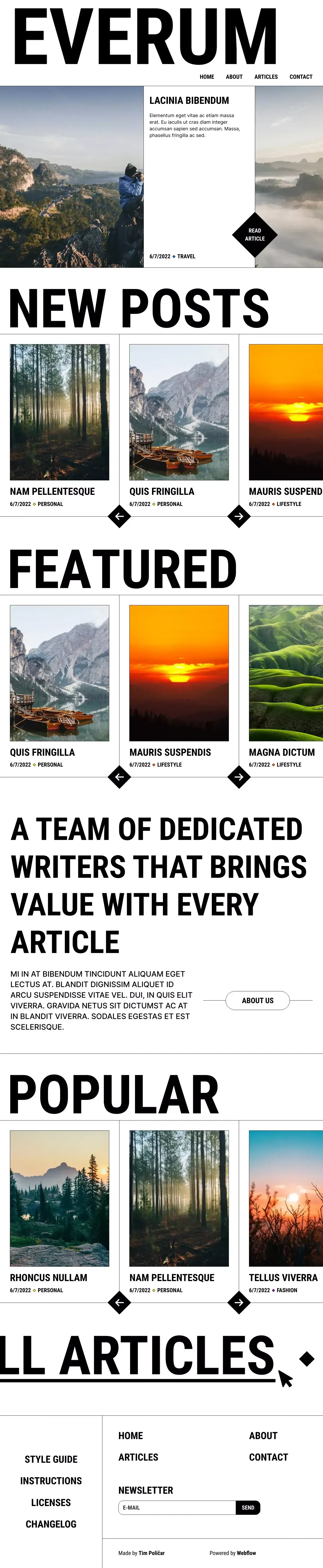 Everum - Webflow HTML website template - Template design
