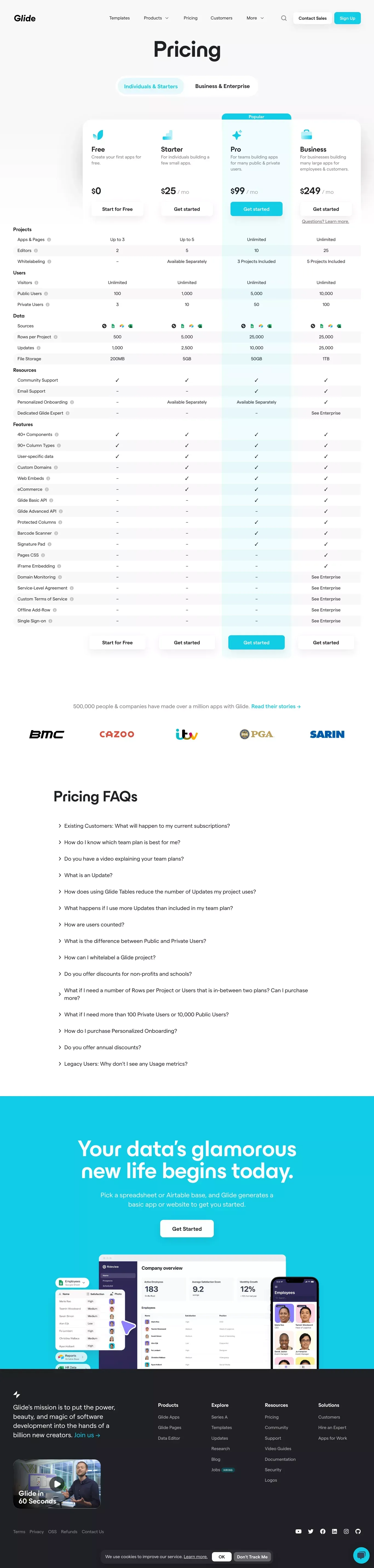 Pricing • Glide - Pricing design
