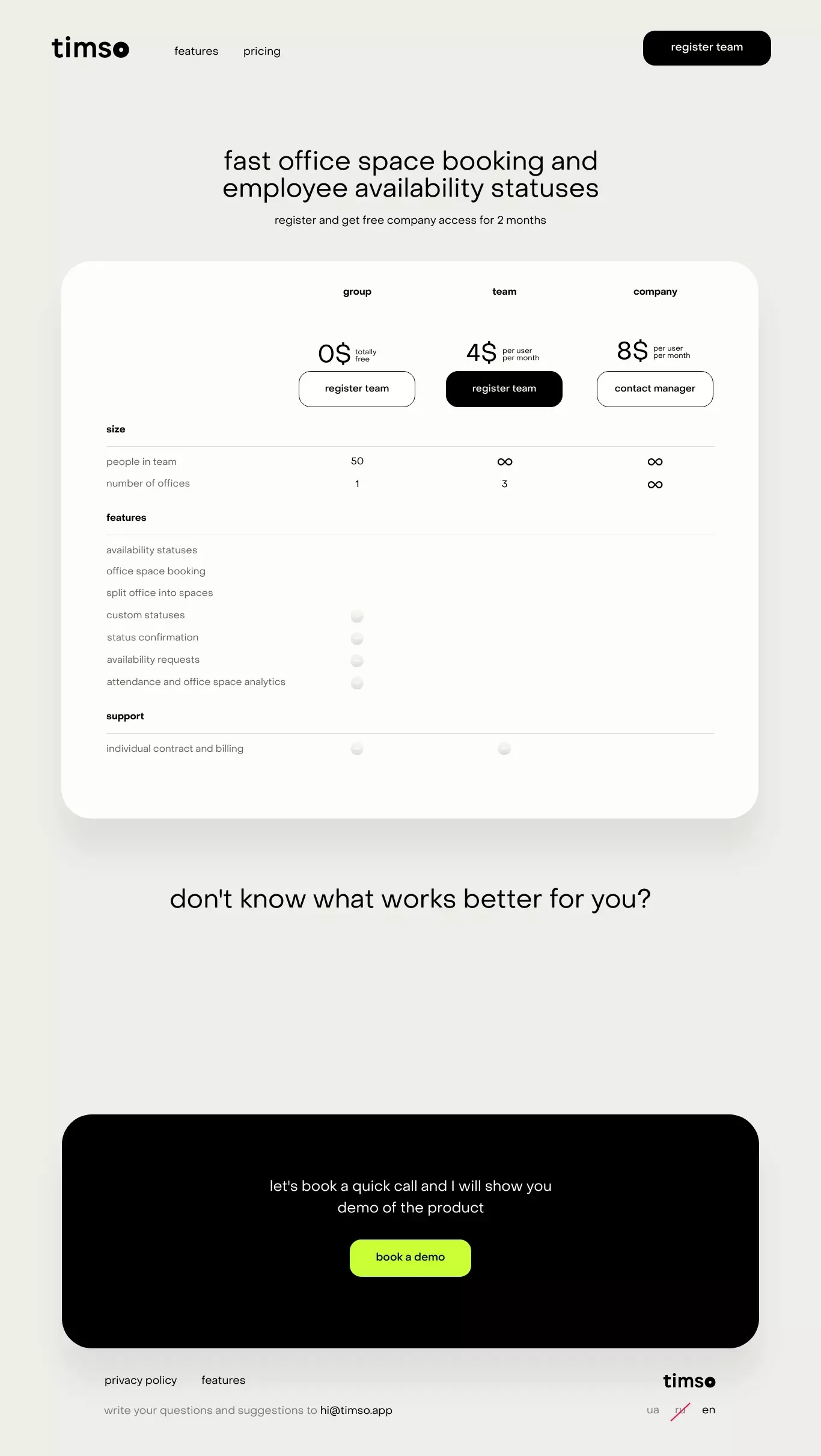 timso. pricing - Pricing design