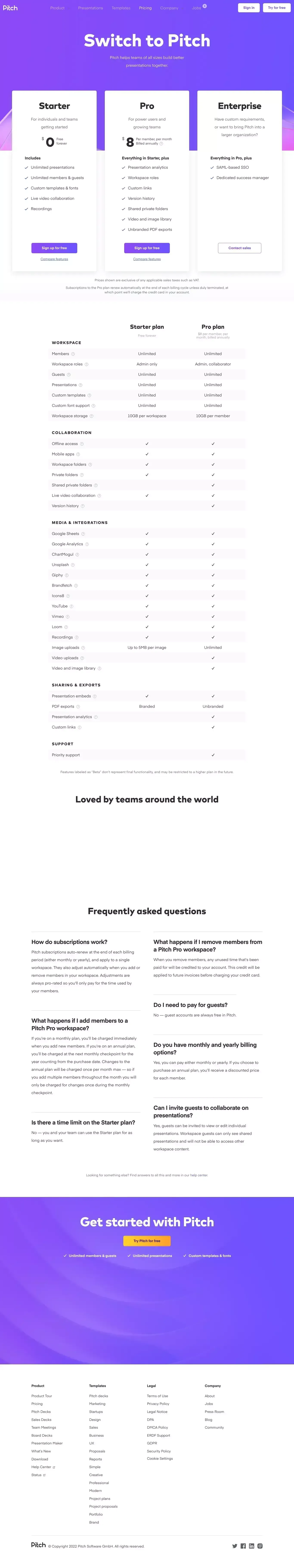 Pricing | Pitch - Pricing design