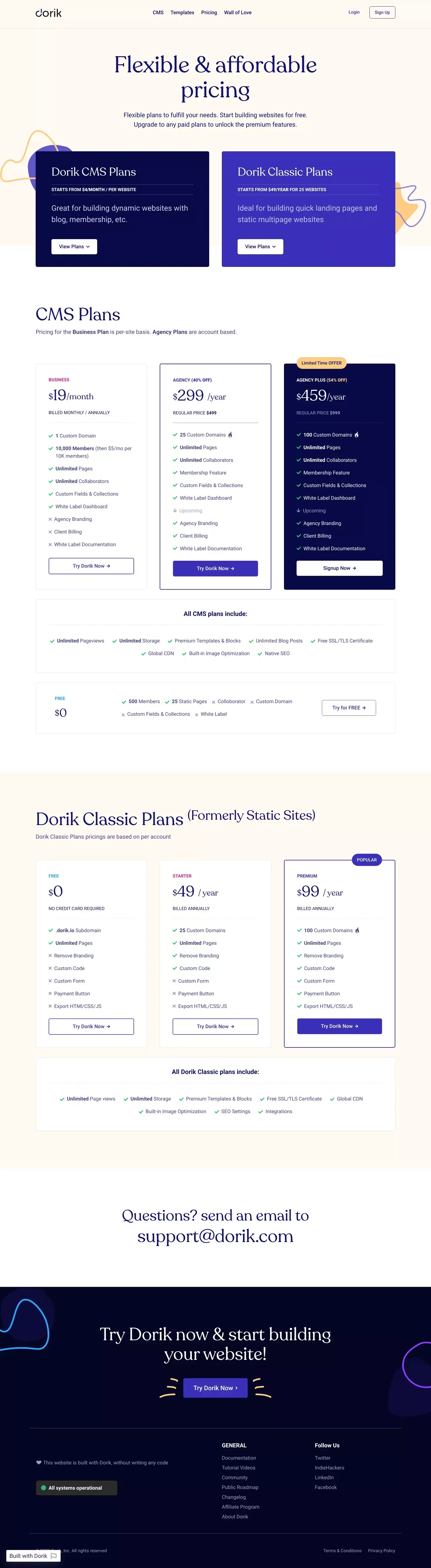 Plans & Pricing - Dorik - Pricing design