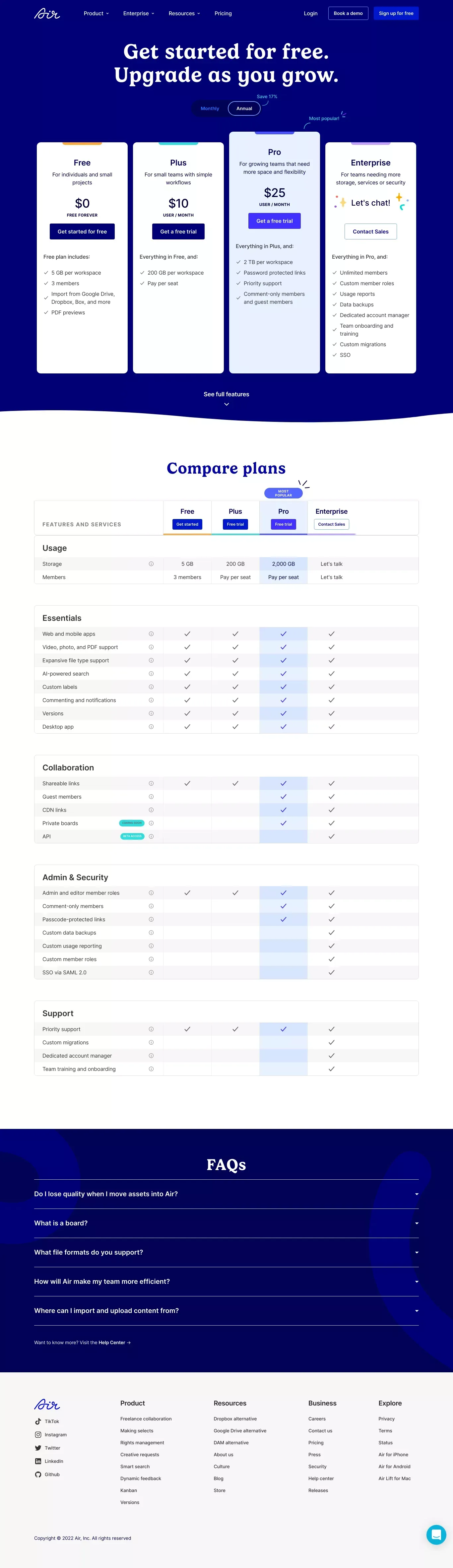 Pricing | Air - Pricing design