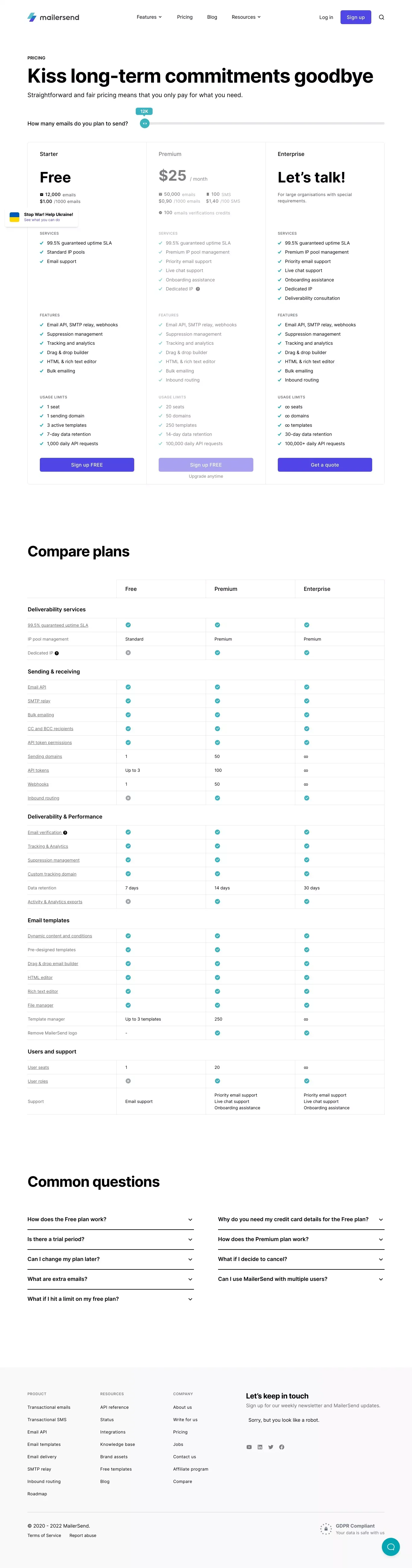 Pricing    -        MailerSend - Pricing design