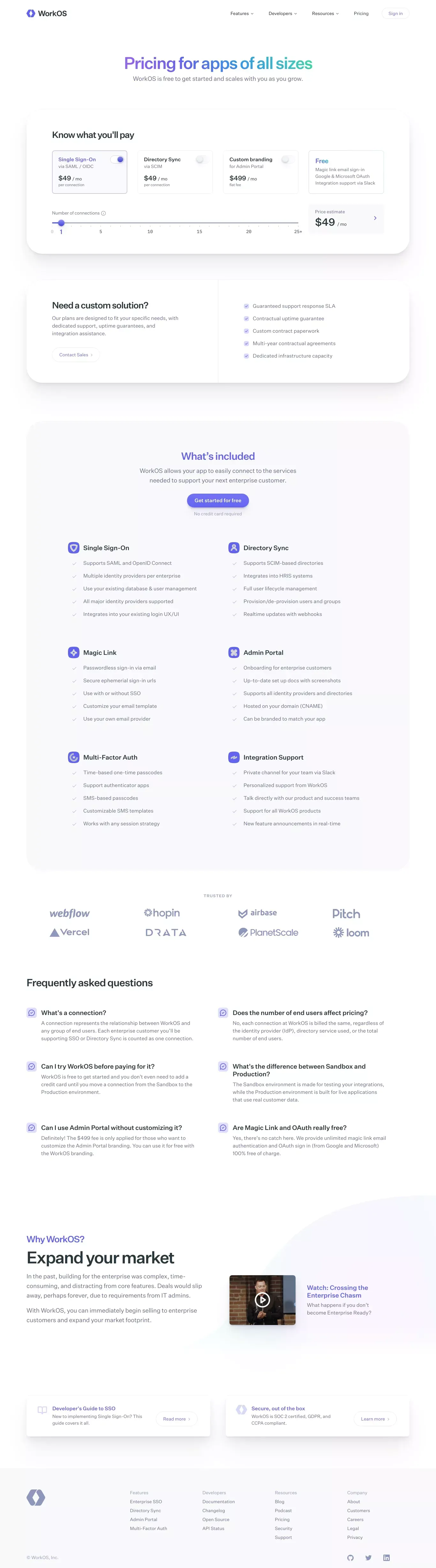 Pricing — WorkOS - Pricing design