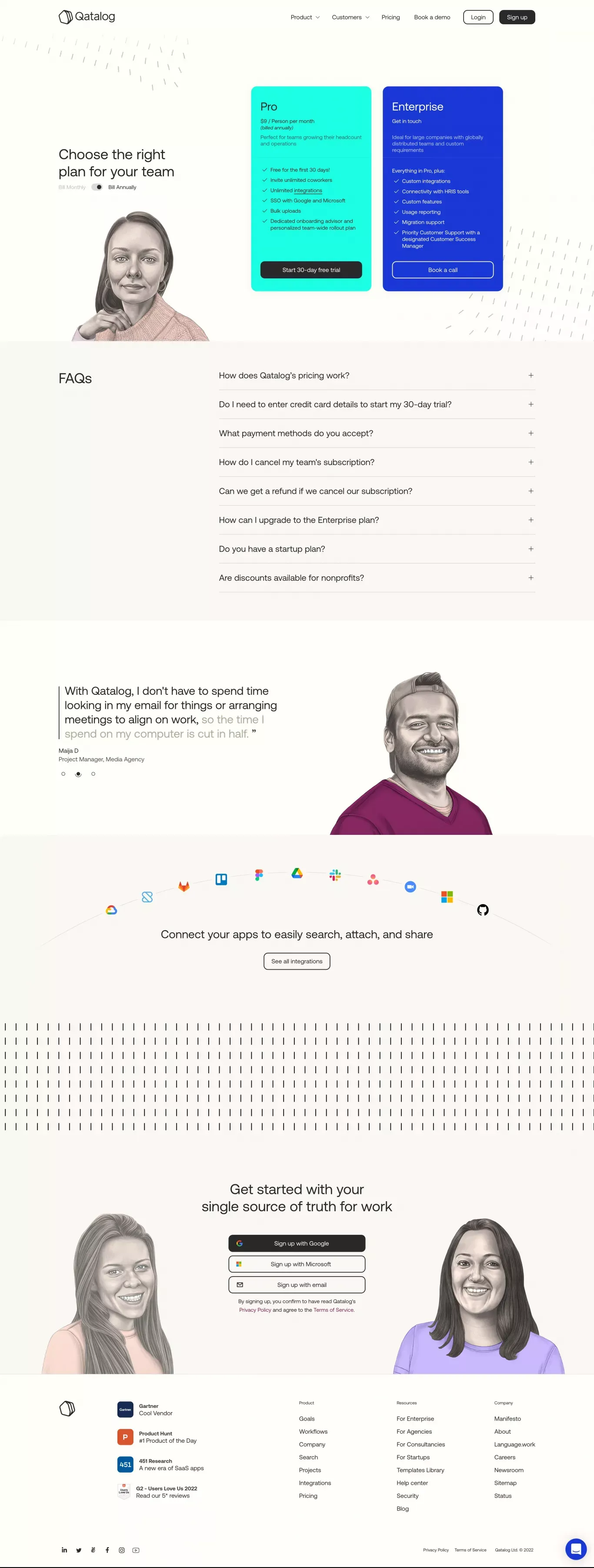 Pricing | Qatalog - Pricing design