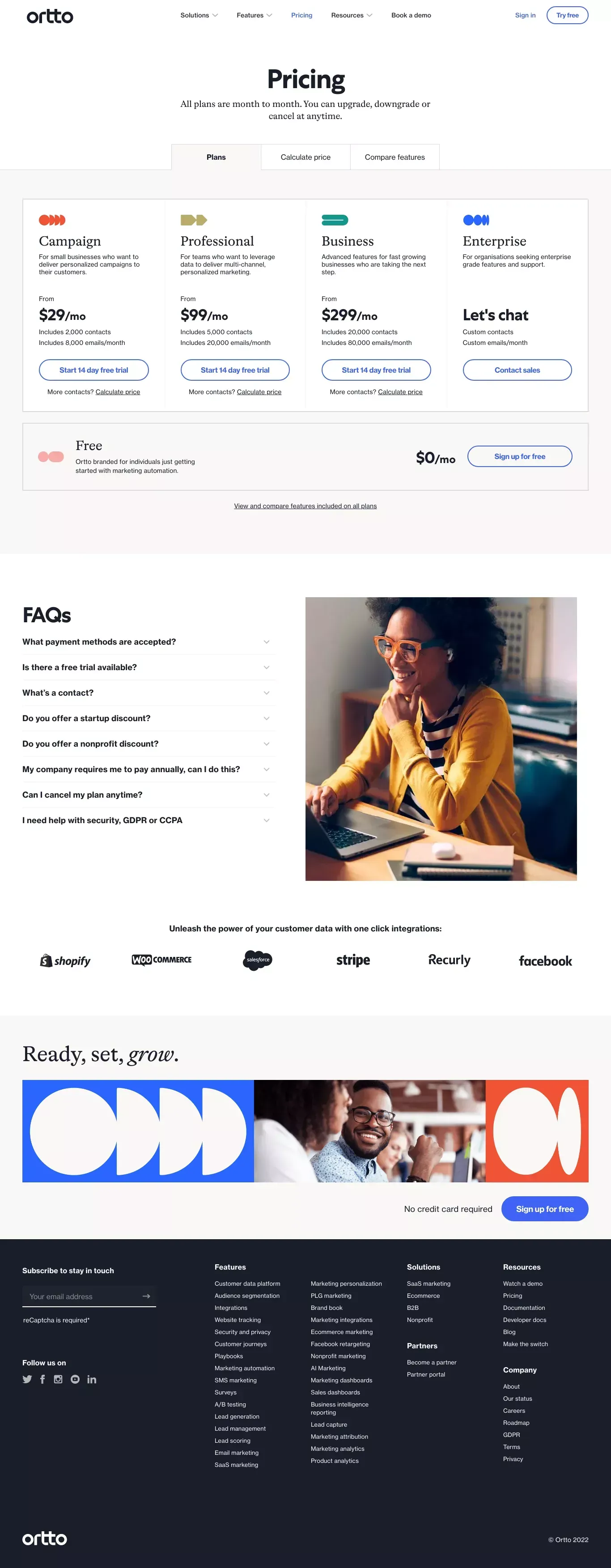 Ortto Pricing - Pricing design