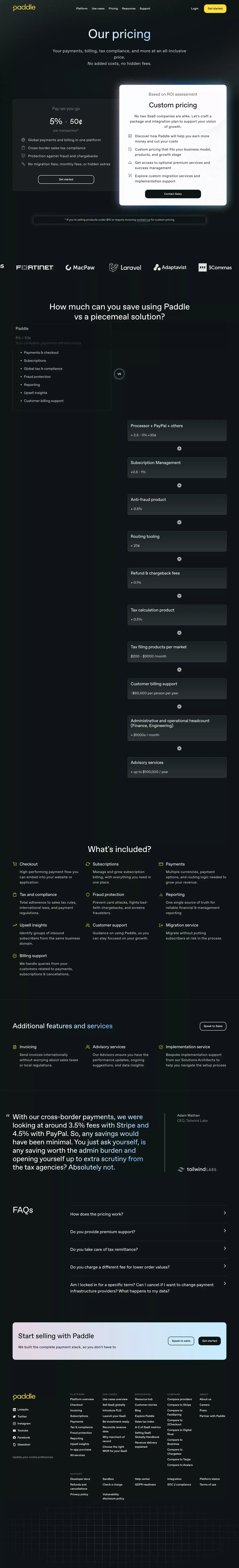 Pricing | Paddle - Pricing design