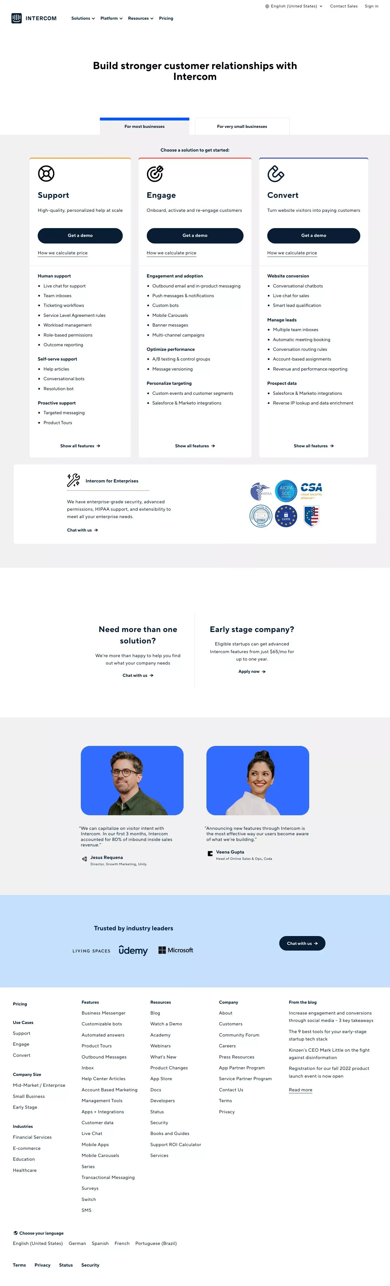 Pricing | Intercom - Pricing design