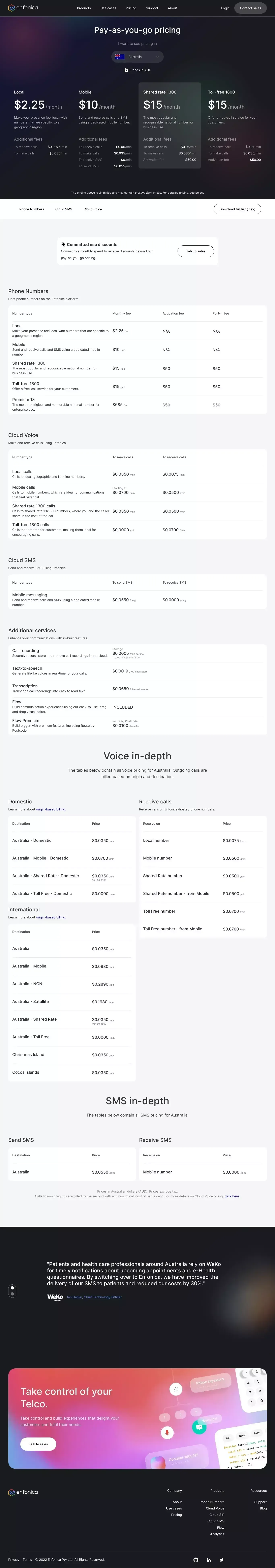 Pricing | Enfonica - Pricing design