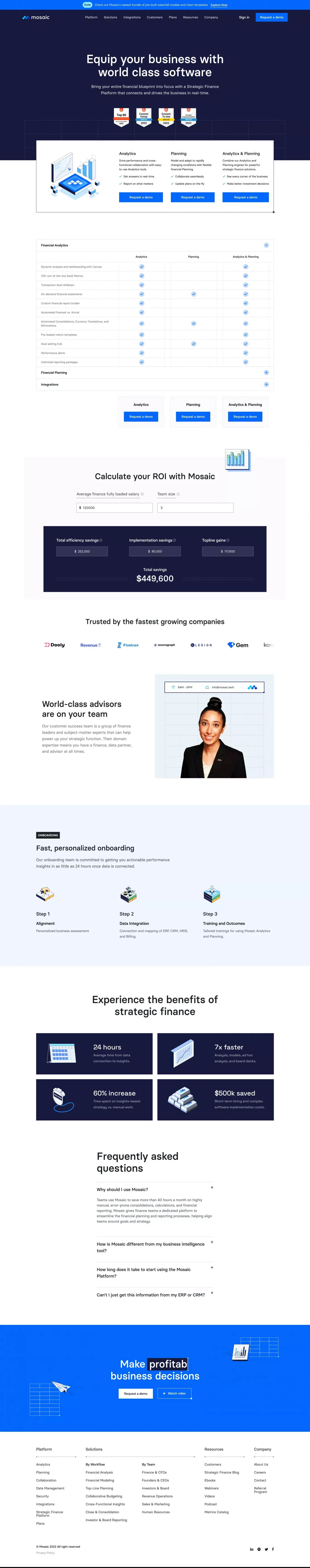 Strategic Finance Software Plans - Pricing design