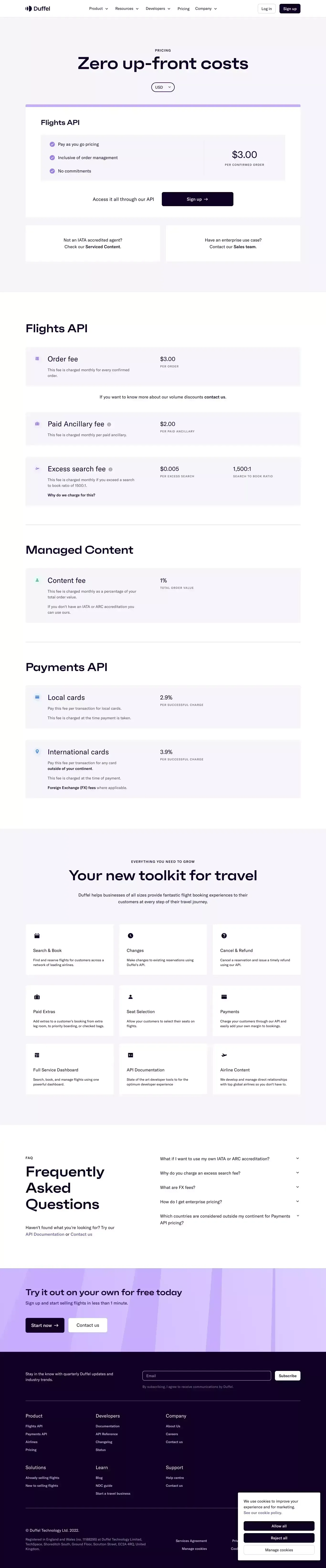 Pricing – Duffel - Pricing design