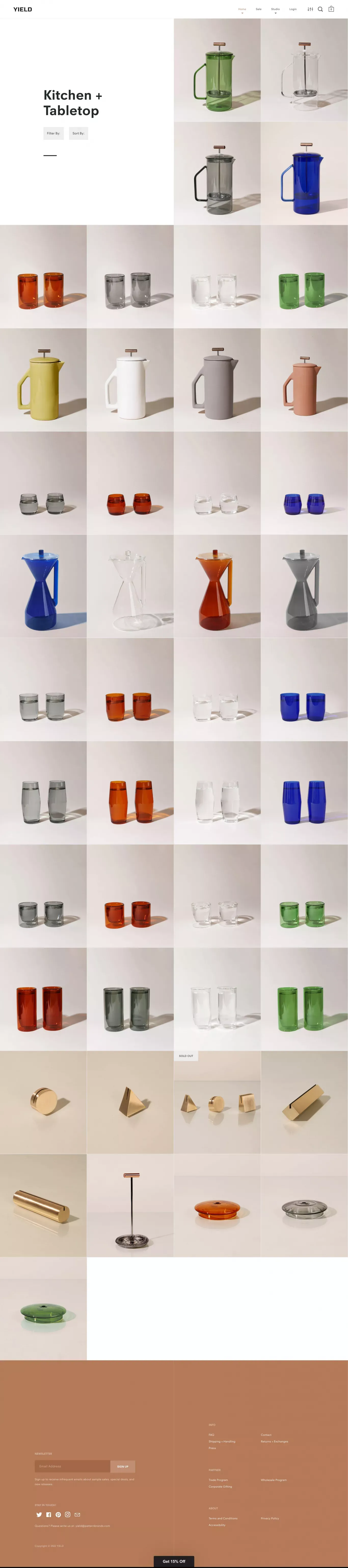 Kitchen + Tabletop – YIELD - Product listing design