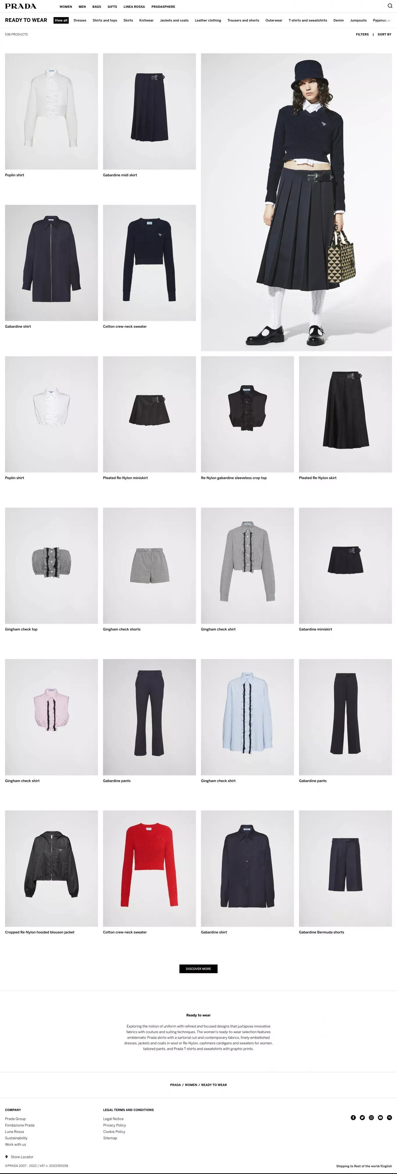 Women's Ready to wear | PRADA - Product listing design