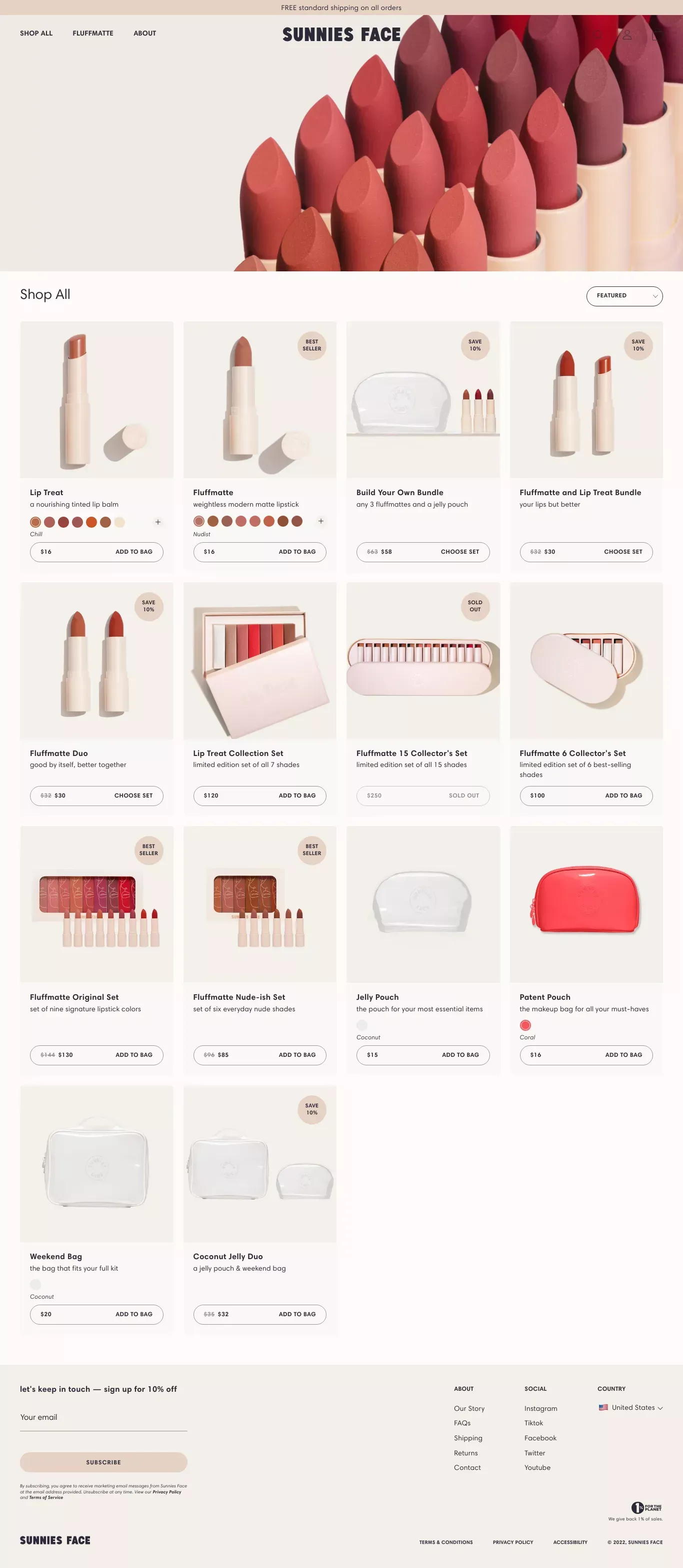 Shop All Products | Sunnies Face Cruelty Free Makeup - Product listing design