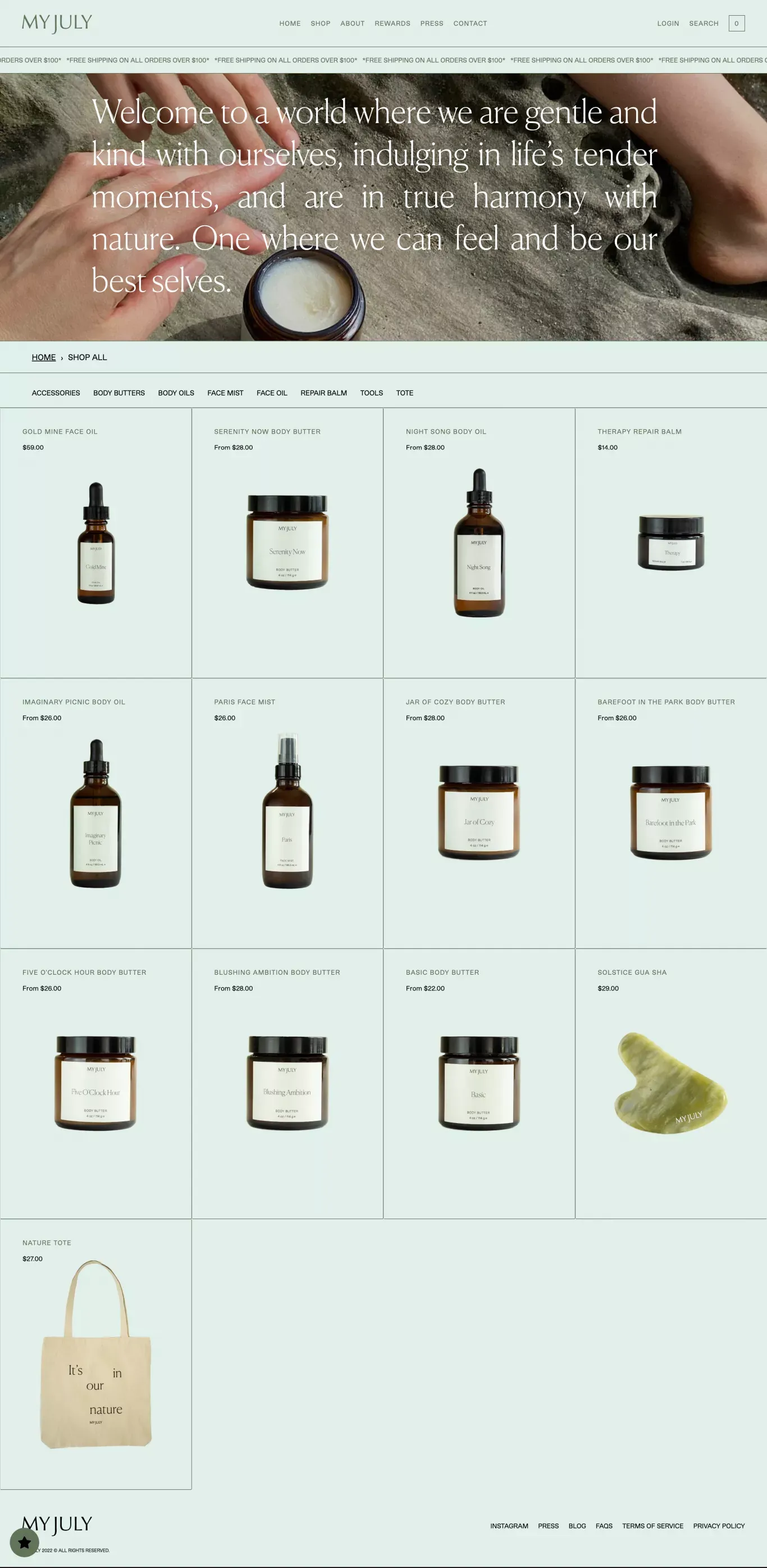 Shop All - My July - Product listing design