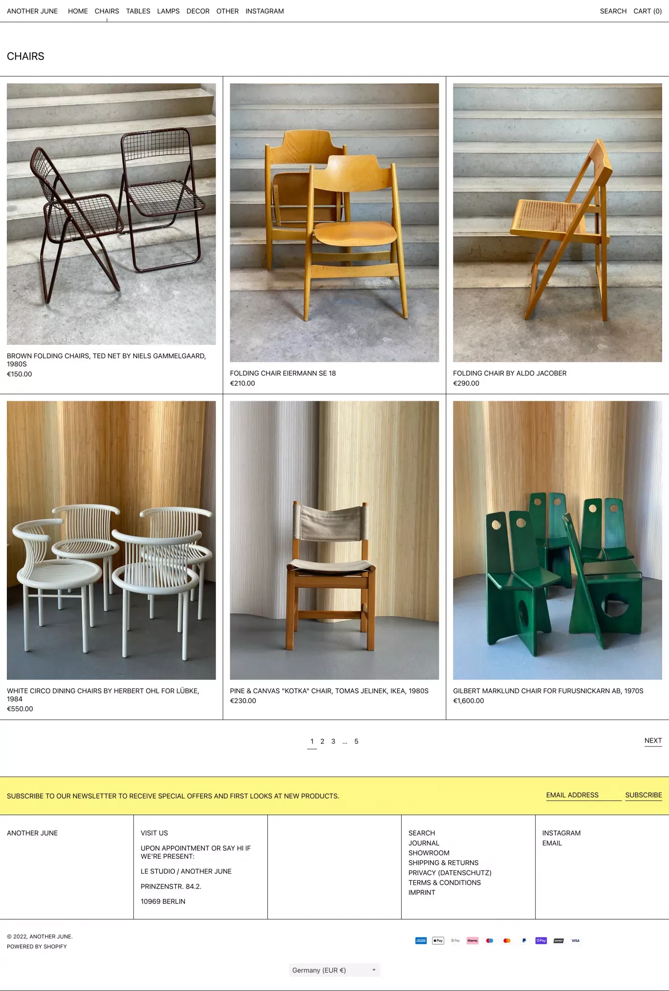 CHAIRS– ANOTHER JUNE - Product listing design