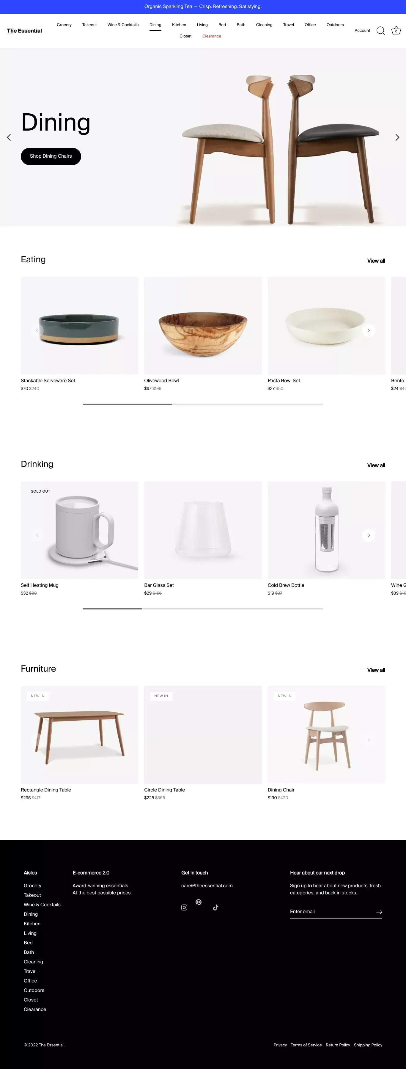 Dining – The Essential - Product listing design
