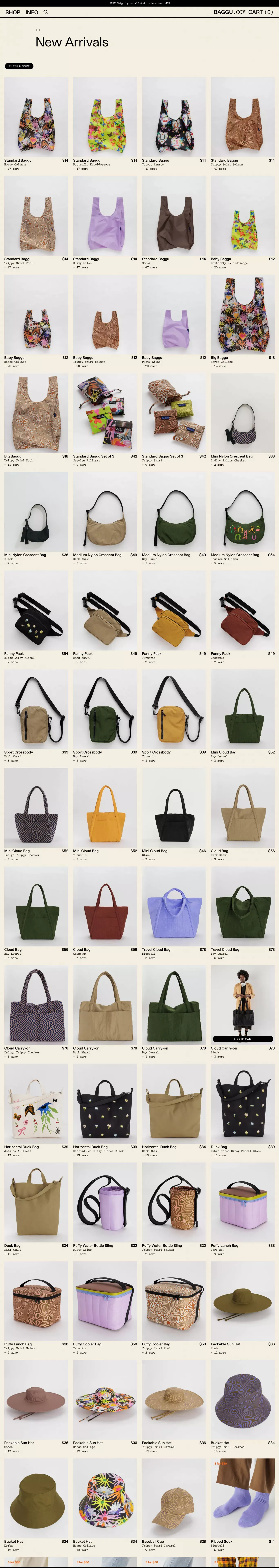 New Arrivals - Baggu - Product listing design