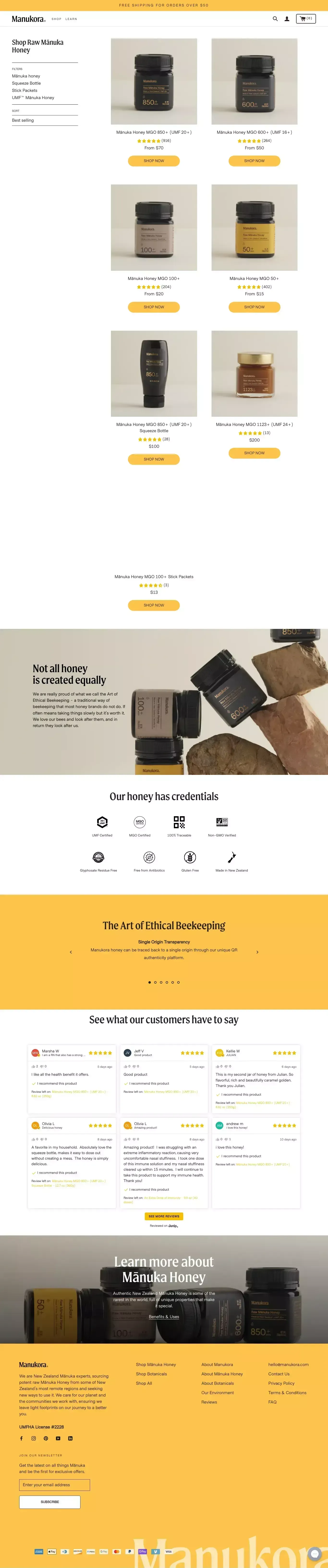 Shop Mānuka Honey | Manukora New Zealand - Product listing design
