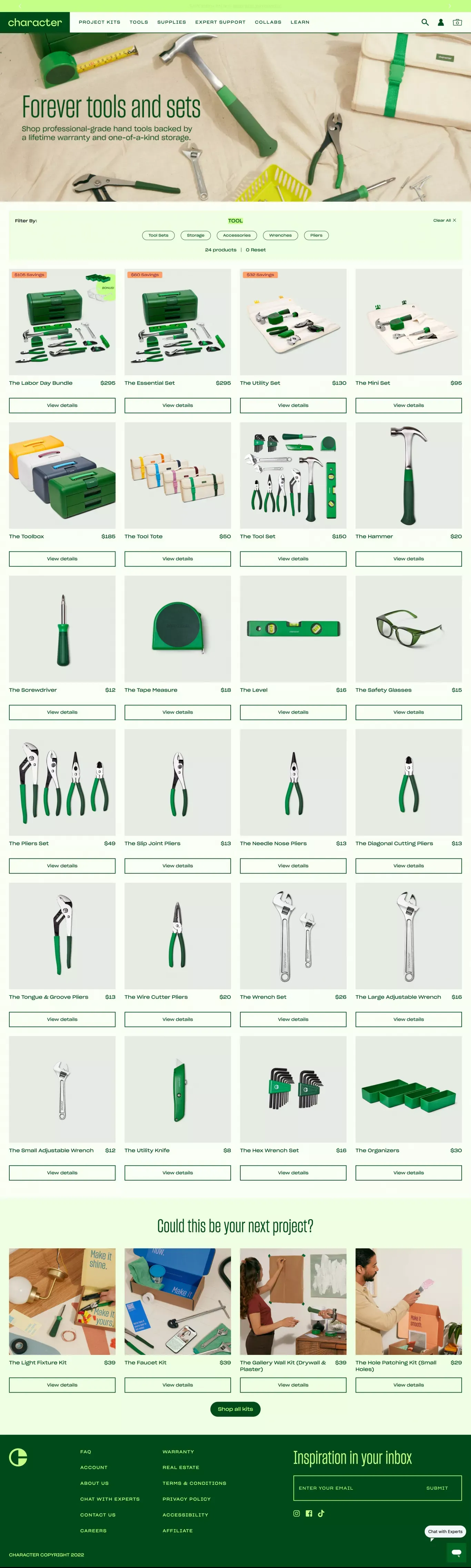 Tools – Character - Product listing design