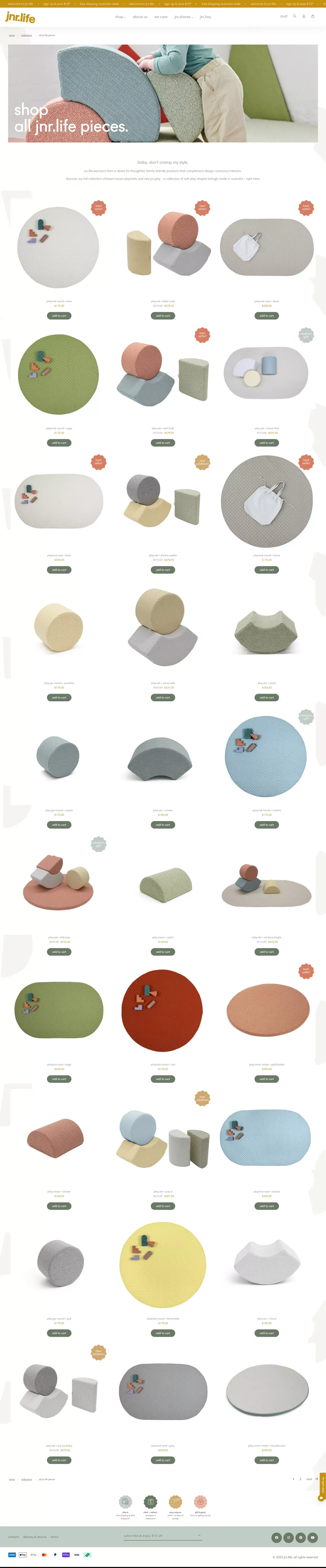jnr.life • the collection | jnr.life - Product listing design