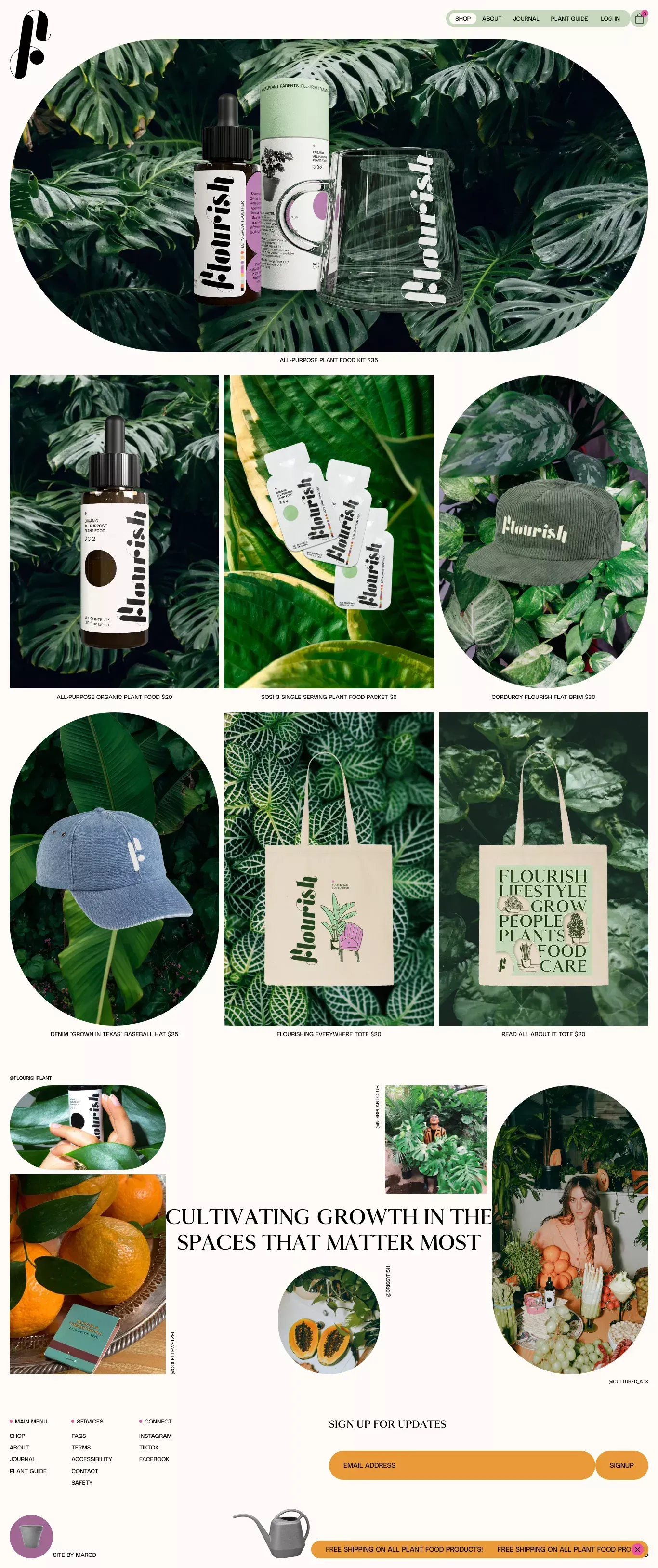 All things Flourish - Product listing design