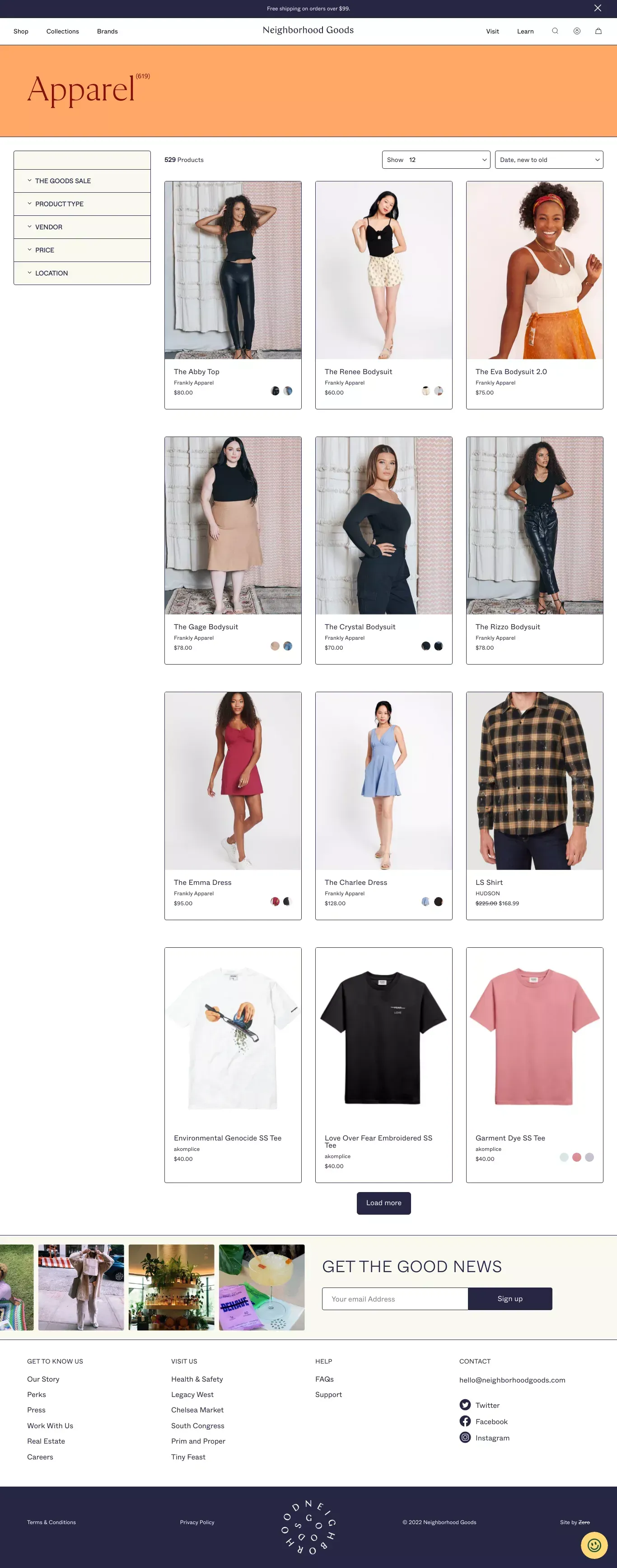 Apparel/ Neighborhood Goods - Product listing design
