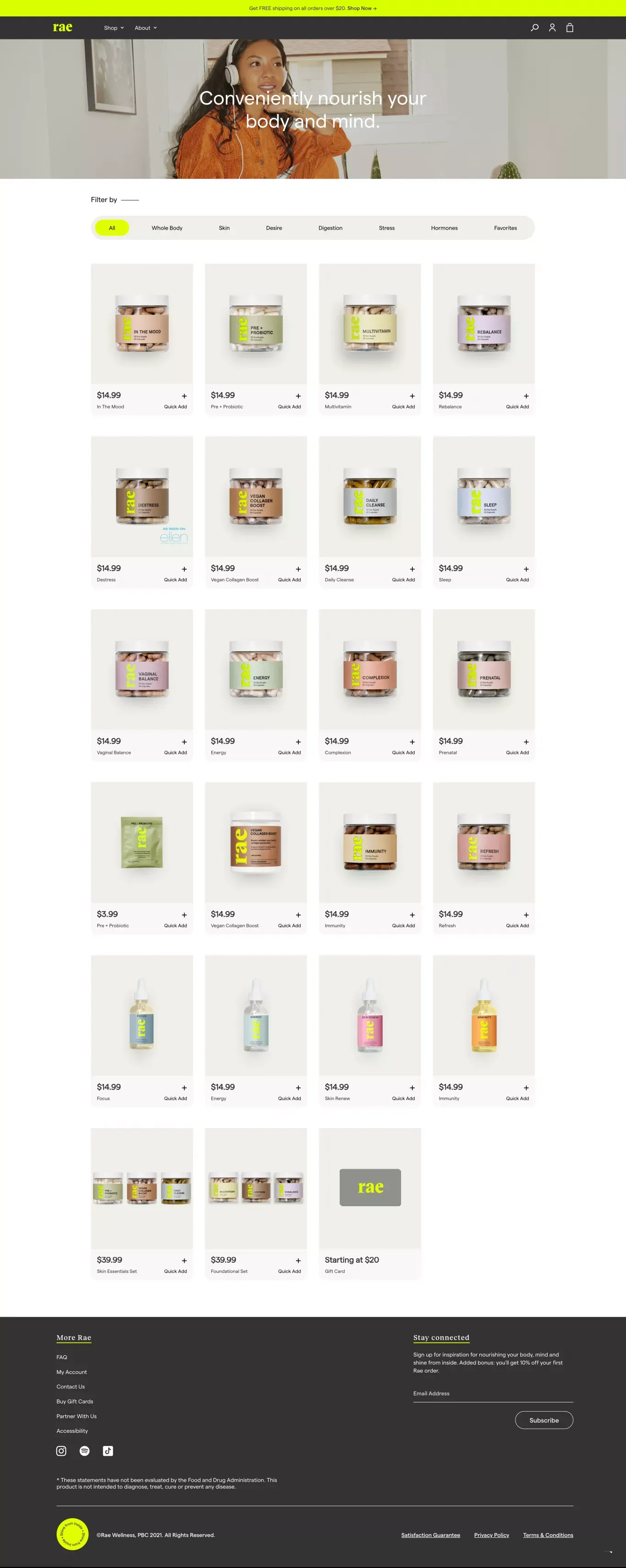 Shop All Rae – Rae Wellness - Product listing design