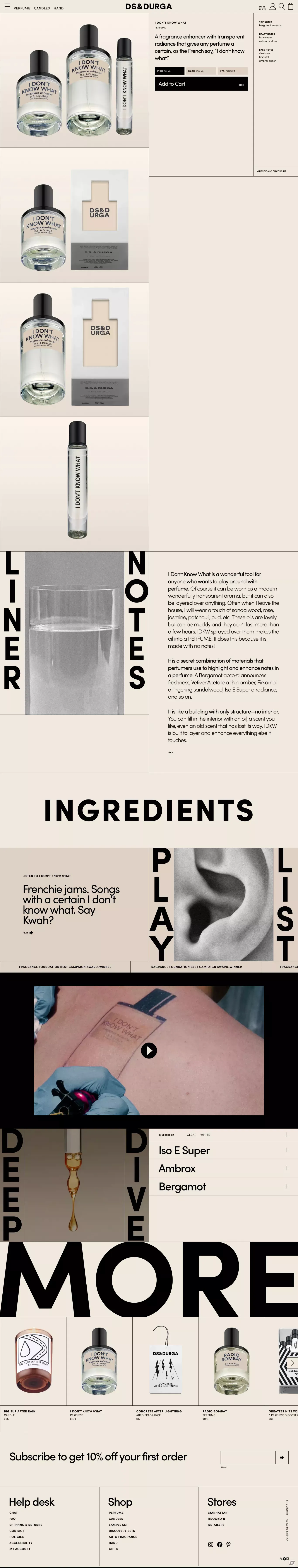 I Don’t Know What - D.S. & DURGA - Product page design