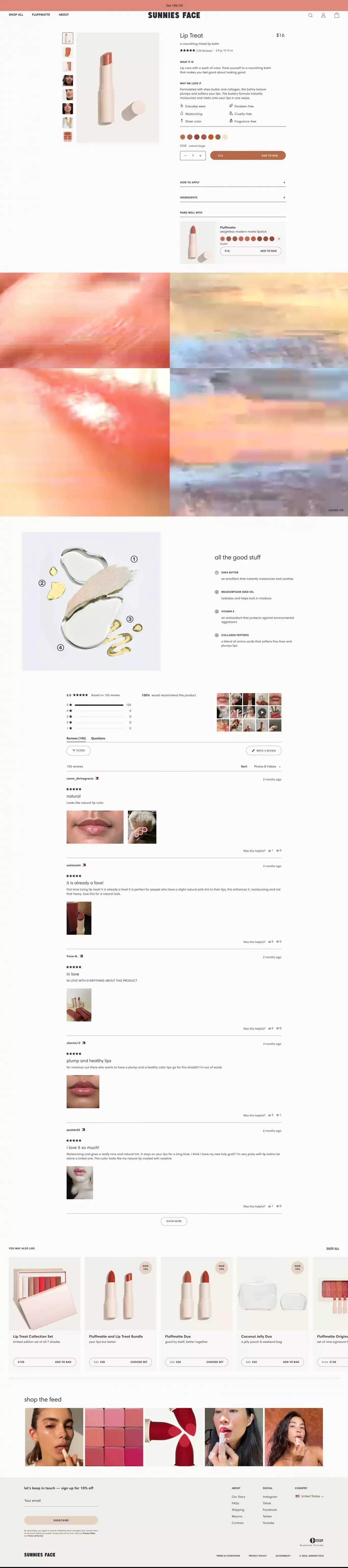 Lip Treat Tinted Lip Balm | Cruelty Free Makeup – Sunnies Face - Product page design