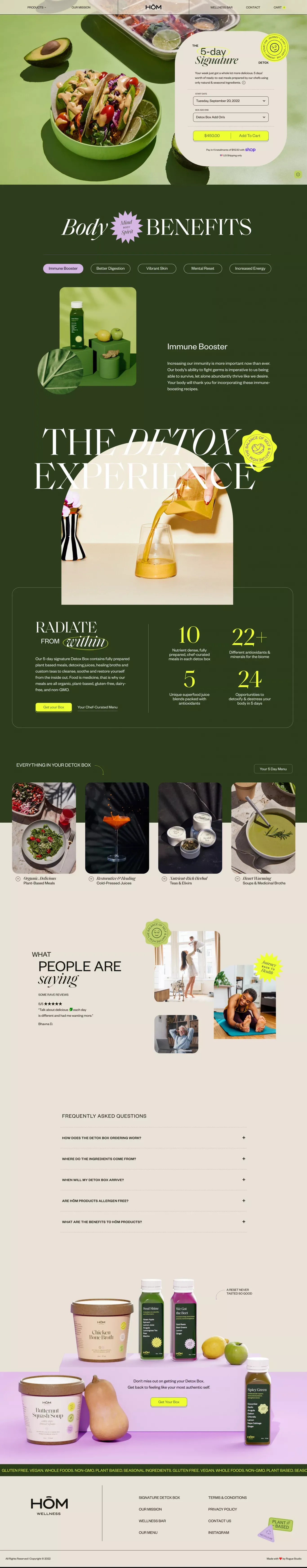 5-Day Detox Box – HŌM Wellness - Product page design