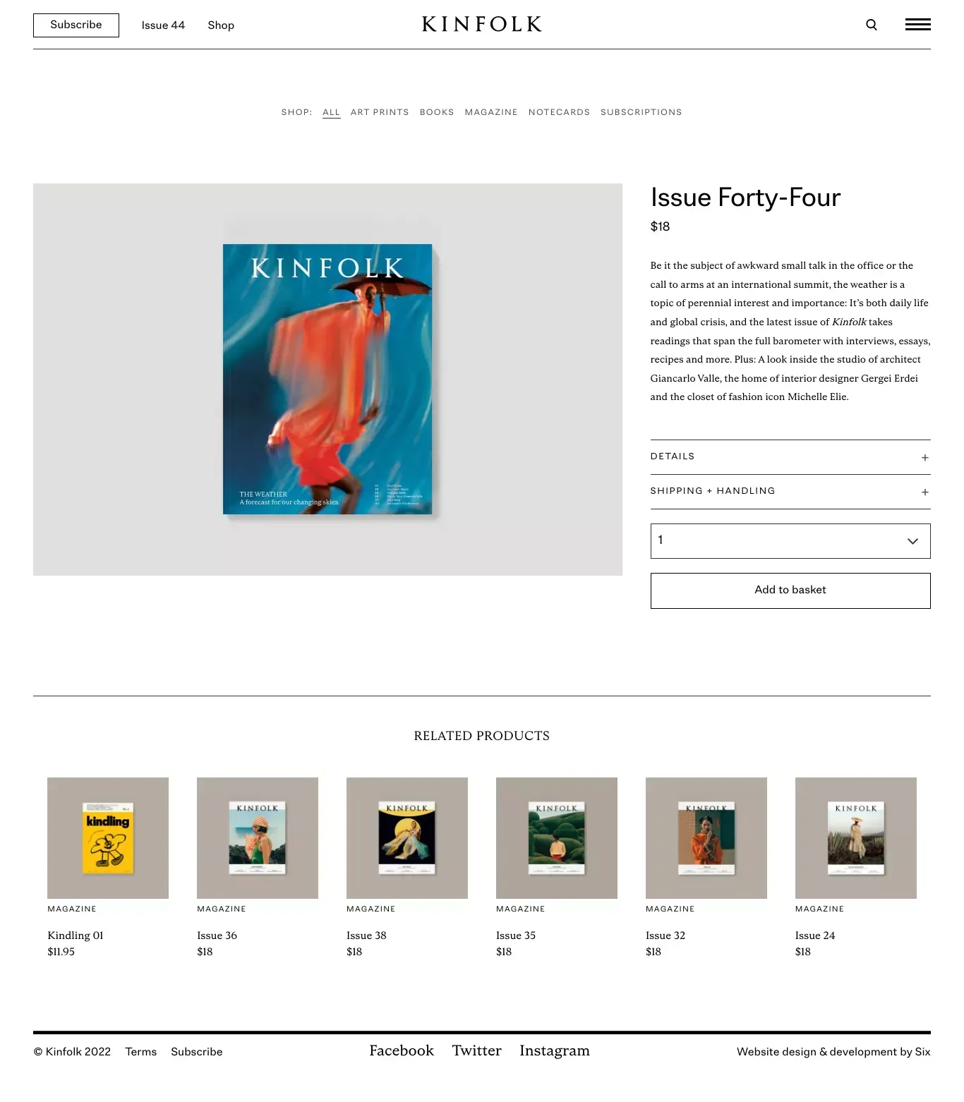 Issue 44 – Kinfolk - Product page design