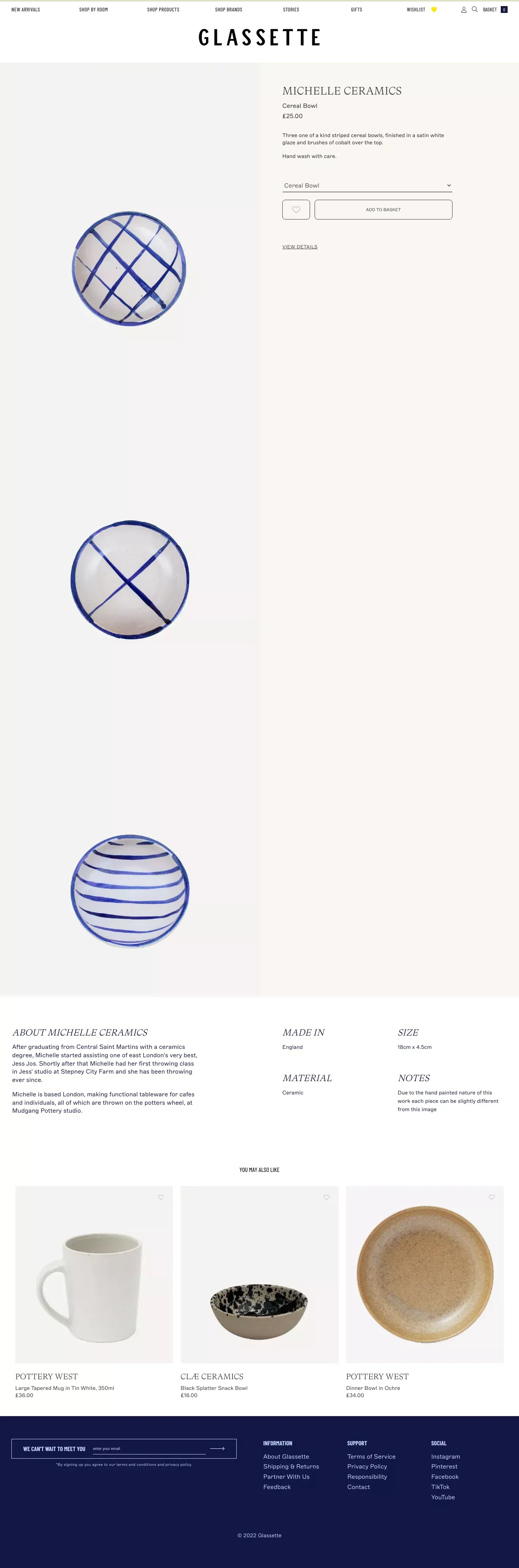 Cereal Bowl – Glassette - Product page design