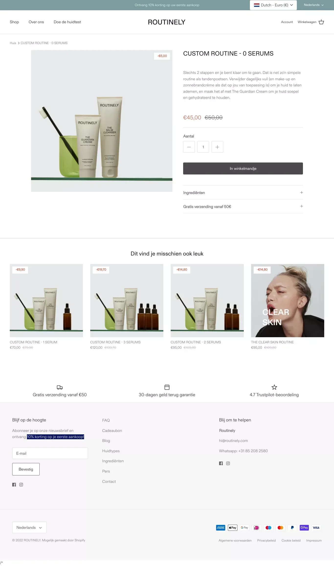 CUSTOM ROUTINE - 0 SERUMS – ROUTINELY - Product page design