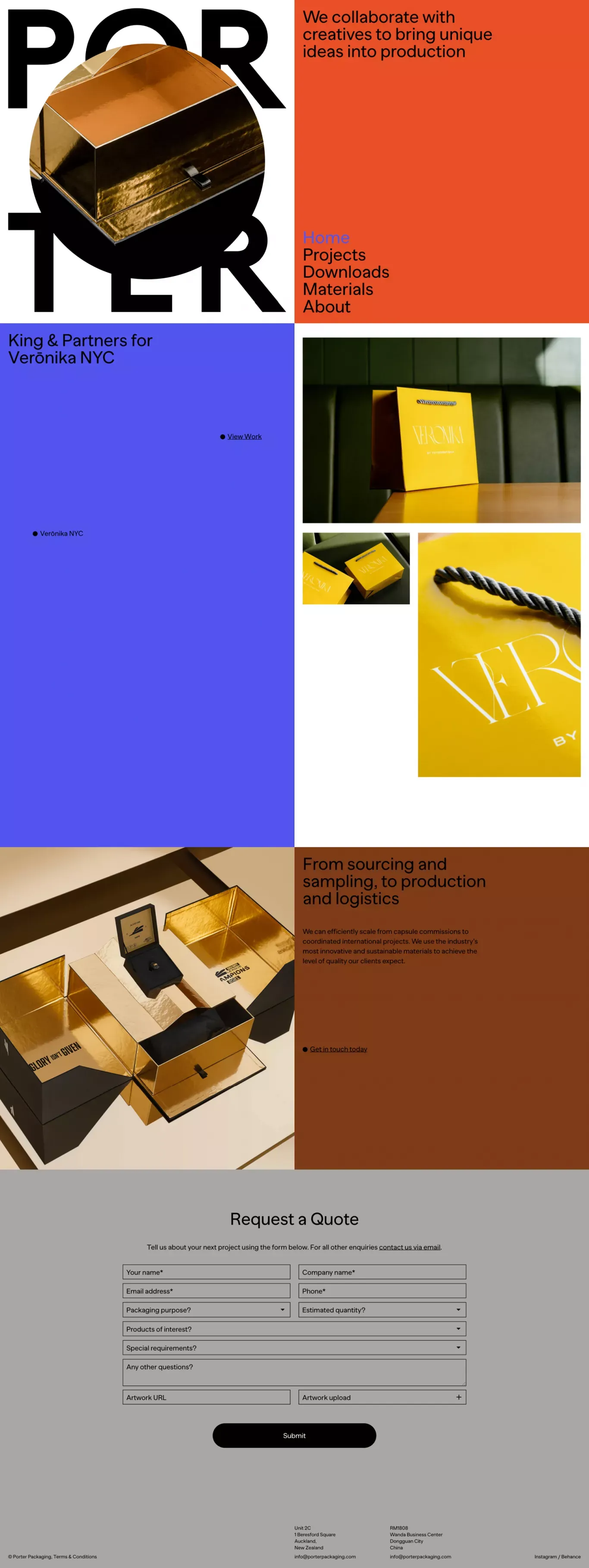 Porter Packaging - Portfolio design