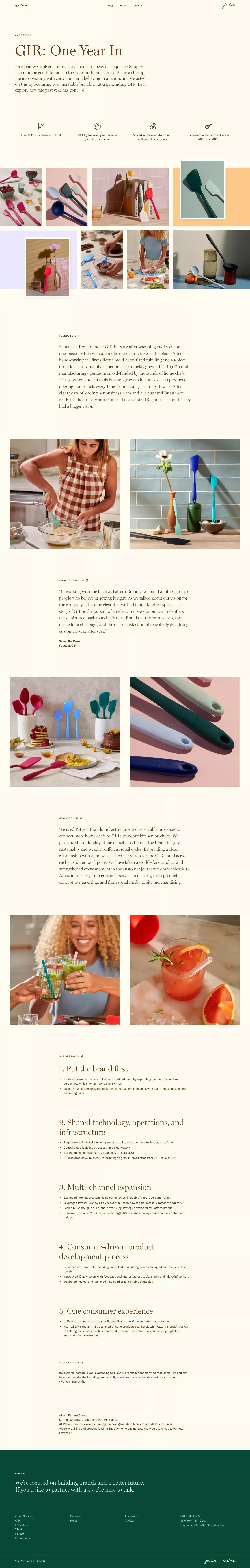 Pattern Brands - Case Study design