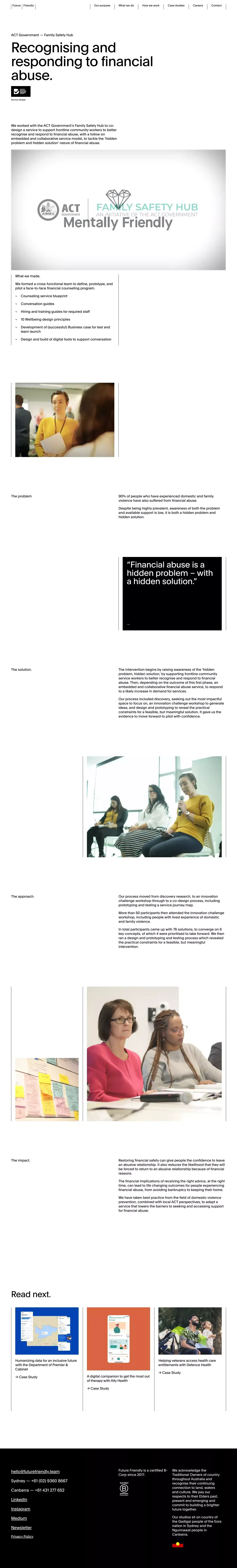 Future Friendly (Formerly Mentally Friendly) - Digital service strategy & product delivery. - Case Study design