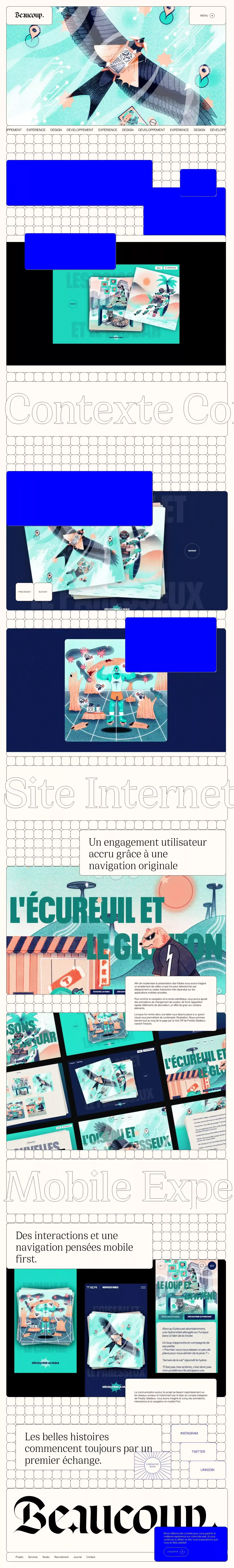 Studio Beaucoup • Création du site web : Nouvelles Fables - Case Study design