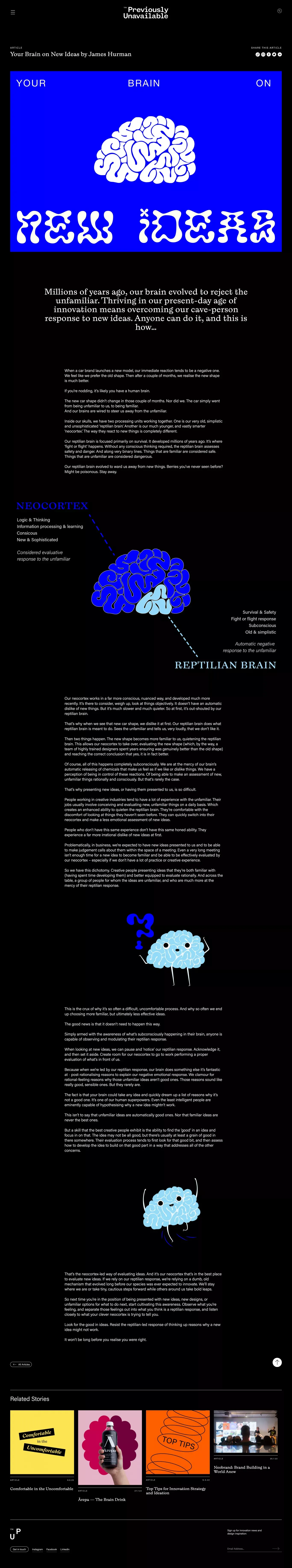 Your Brain on New Ideas by James Hurman | Previously Unavailable - Case Study design