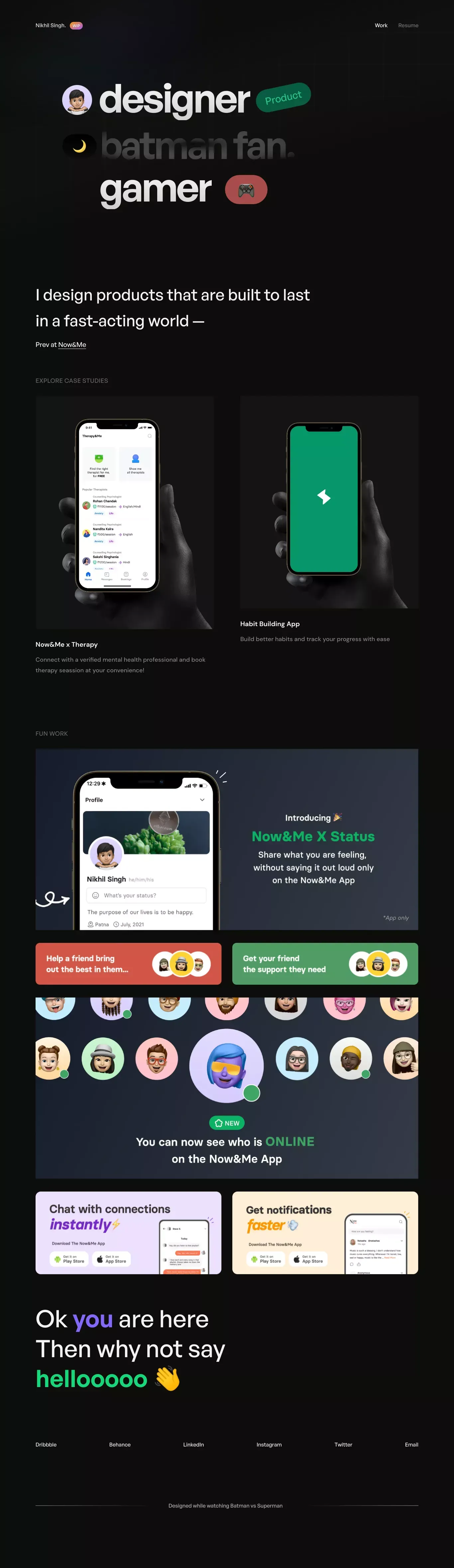 Nikhil Singh — Product Designer - Portfolio design