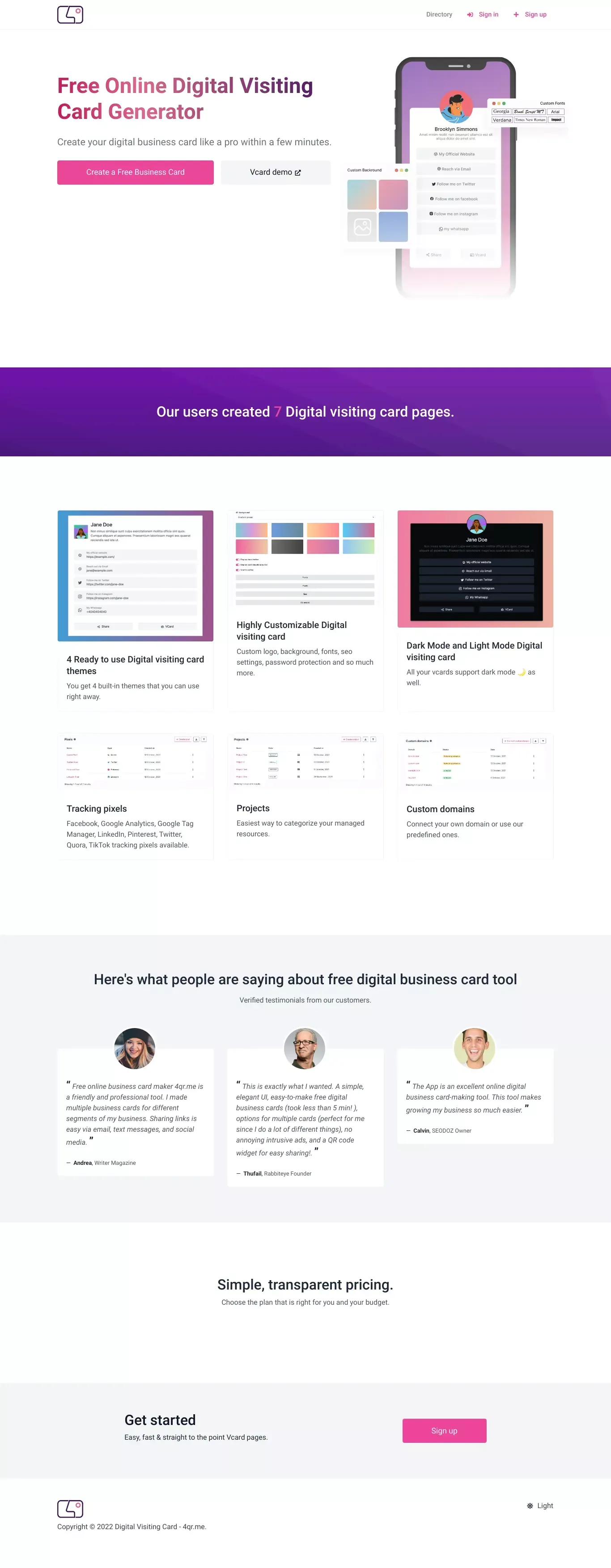 Free Virtual SMART Business Card - Digital Visiting Card - 4qr.me - website design
