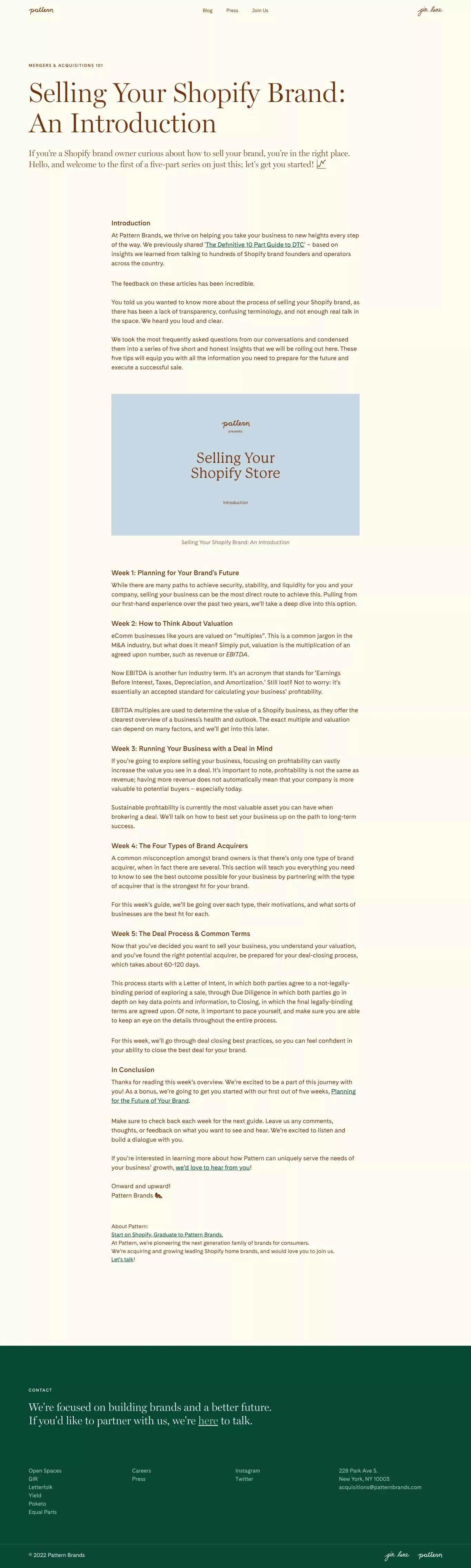 Pattern Brands - Blog Post design