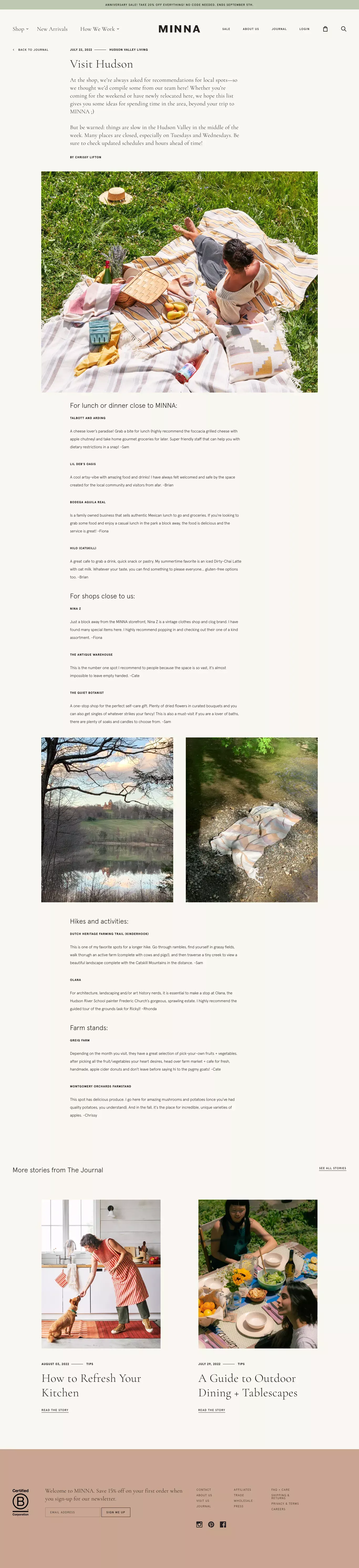 Visit Hudson | MINNA - Blog Post design