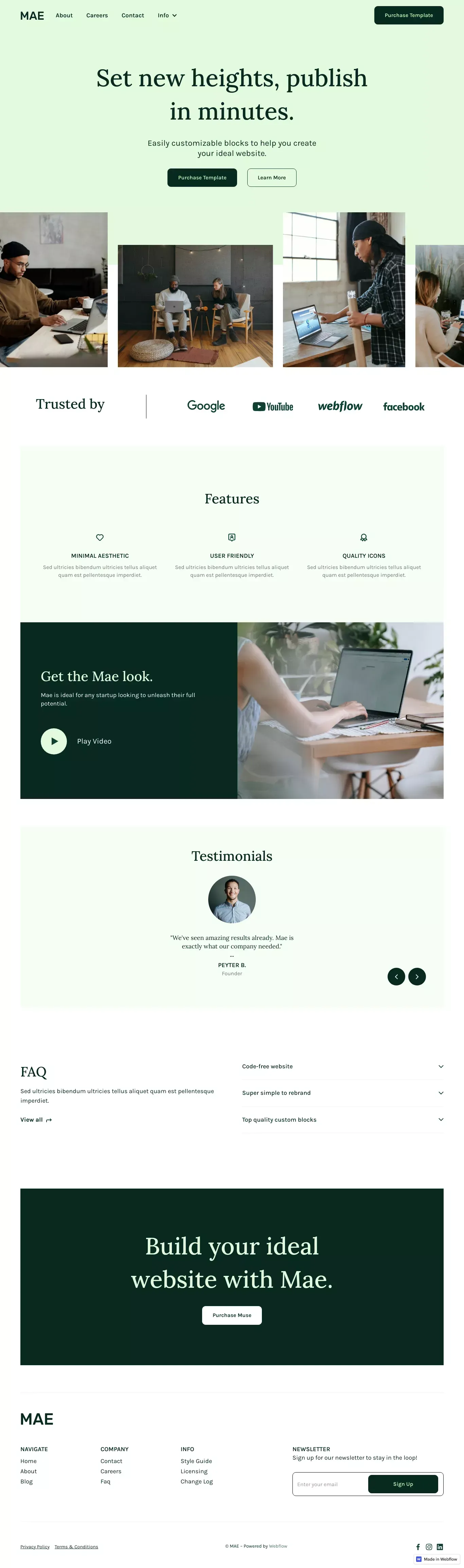 Mae - Webflow HTML Website Template - Template design