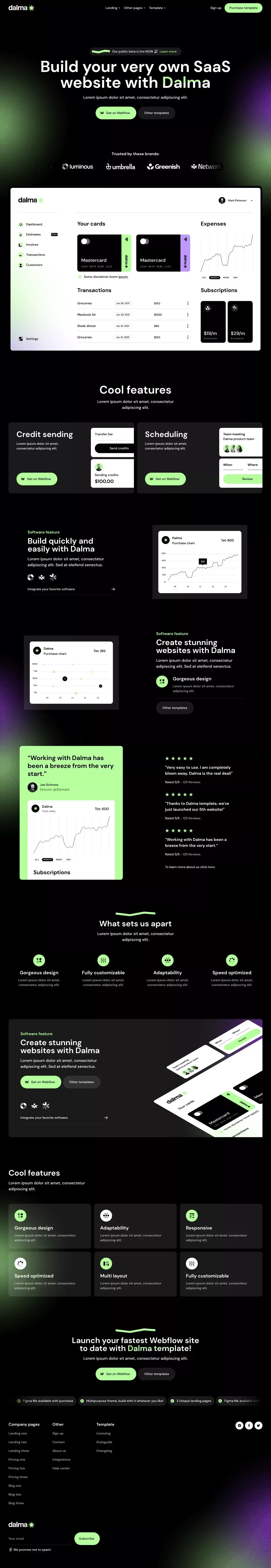Dalma - Webflow HTML website template - Template design