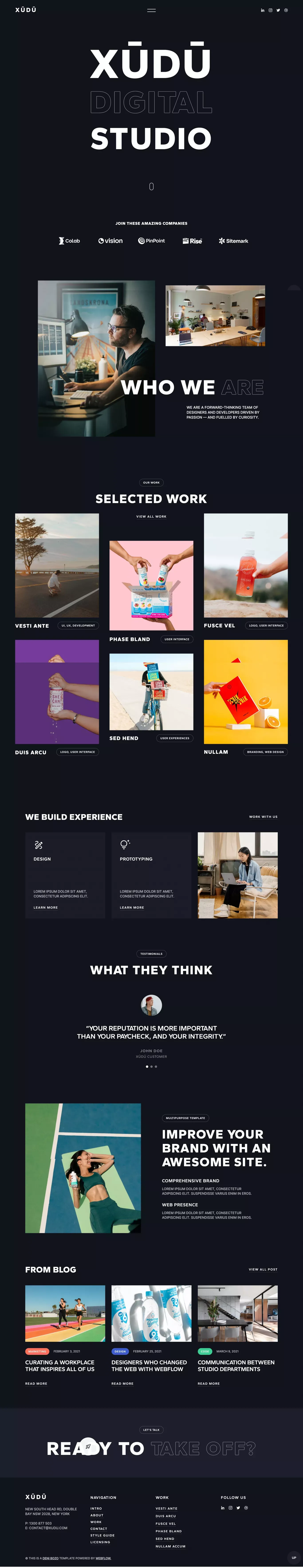 Xūdū - Webflow Ecommerce website template - Template design
